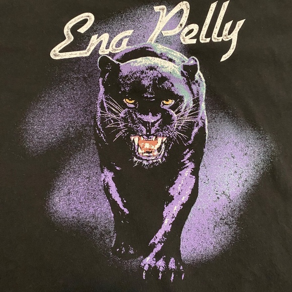 Ena Pelly Panther Washed Black Oversize Tee Size 2 - Picture 3 of 7